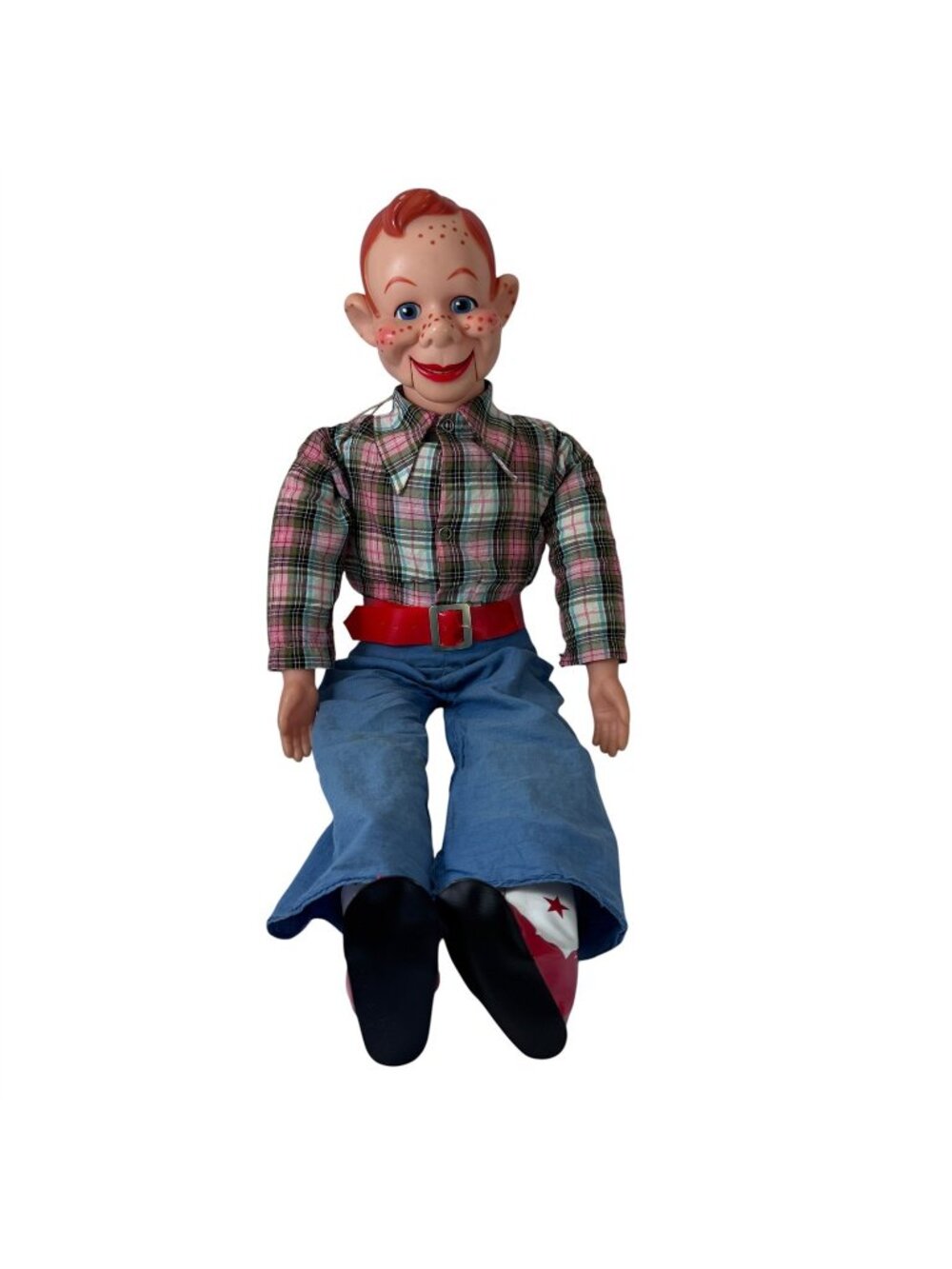 Eegee Howdy Doody Ventriloquist Doll in Vinyl Suitcase 30 In. Vintage 1973